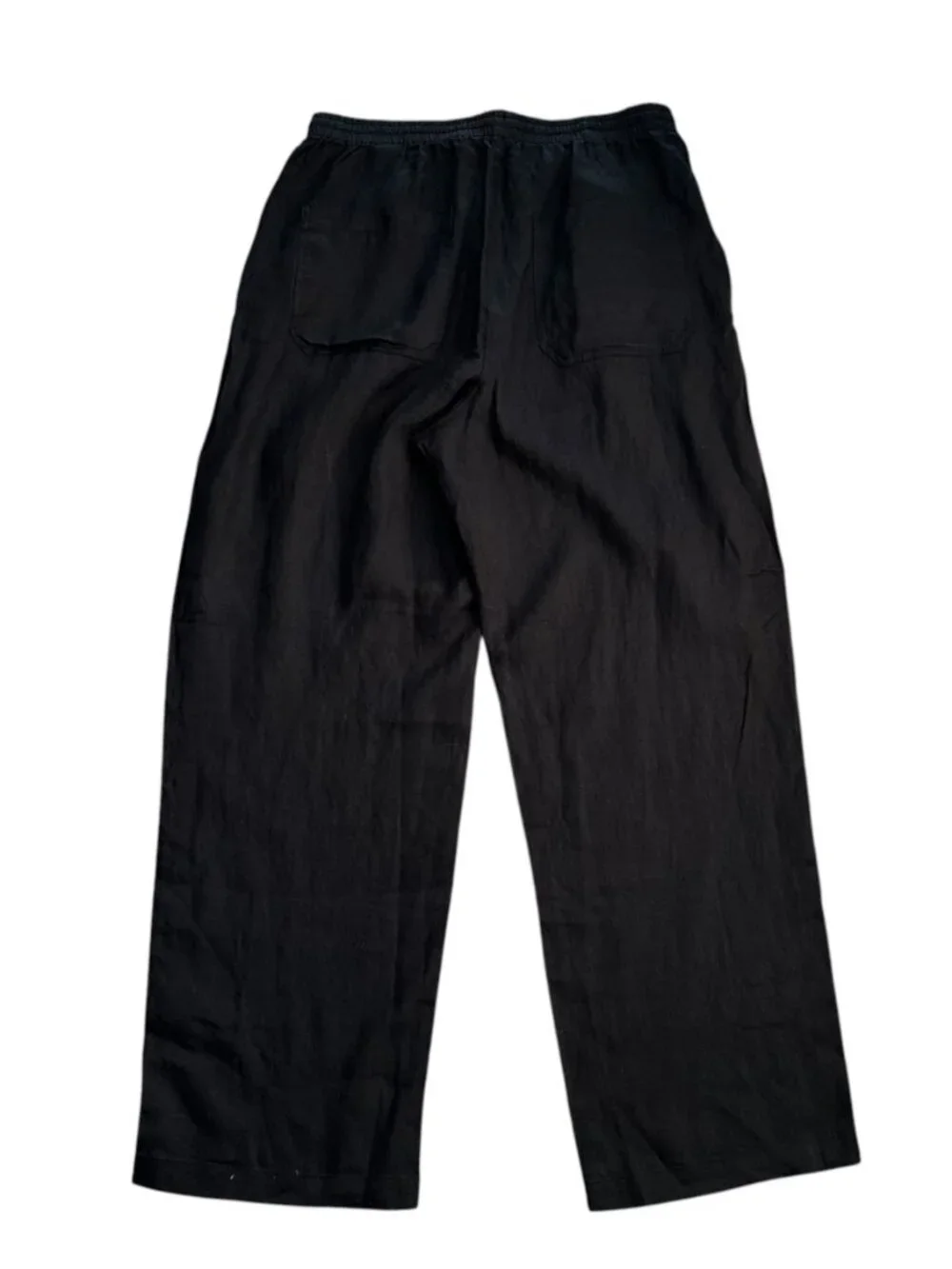 Banana Republic Women's Size L Tall Premium Linen Pull On Black Pants NEW
